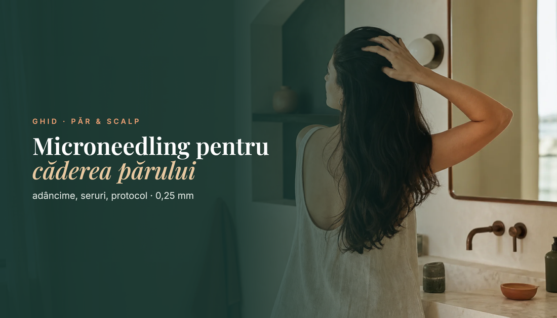 Microneedling pentru căderea părului: funcționează acasă? (adâncime, seruri, protocol)