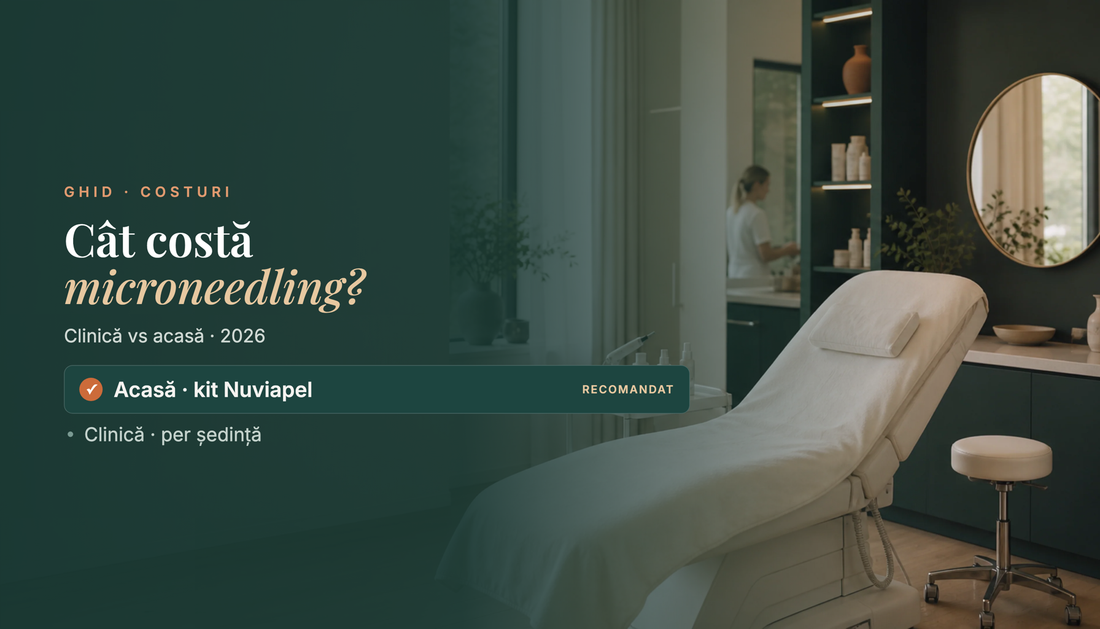 Cât costă microneedling? Clinică vs acasă — comparație 2026